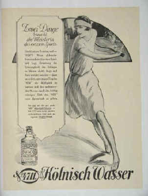 Kölnisch Wasser 4711, Tennis  Werbung von 1927.