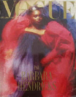 Vogue Paris Nr. 682, Decembre 1987 - Janvier 1988. Par Barbara Hendricks. En couverture Barbara Hendricks.  Paris, Les Editions Conde Nast, 1987.