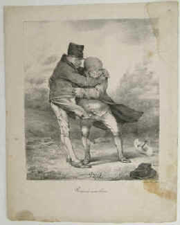 Edmé Jean Pigal 1798 - 1872 - Tenons-nous bien, lithographie, Paris, 1823