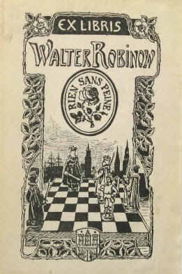 Schach-Exlibris für Walter Roninow, Deutscher Schachbund 1920-1933 