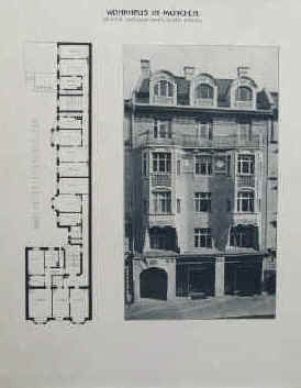 Martin Dülfer (1859 - 1942) - Wohnhaus in München, Schellingstr. 26 - Architekt Prof. Martin Dülfer in Dresden. 
