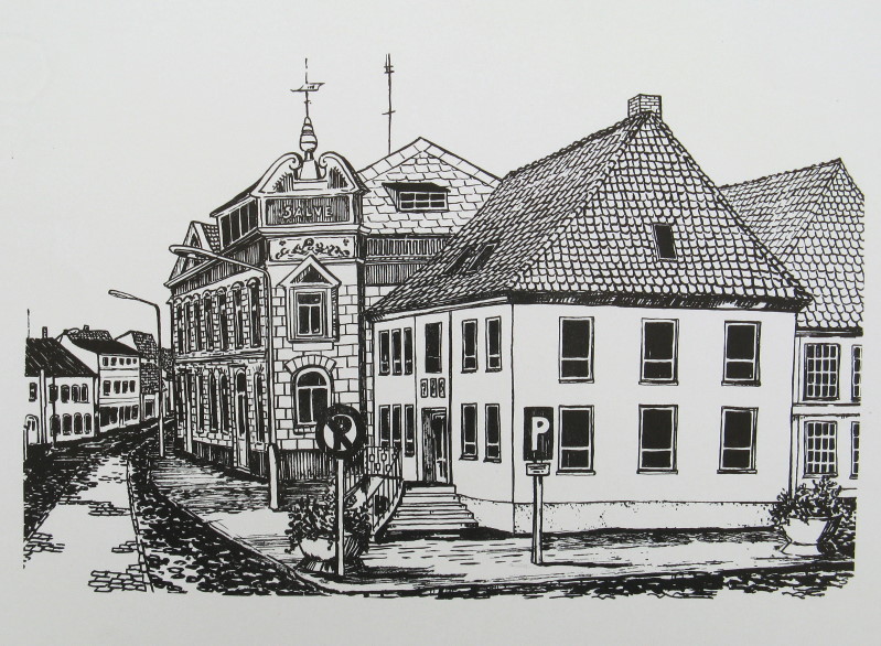 Rathaus der Stadt Grevesmühlen. Künstler Hannes Liebsch. 1976