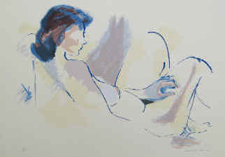 artist Gianfranco Gorini, Venezia, nude, erotic artwork. color screenprint 1983 numbered and signed.