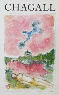 Marc Chagall - Vue sur Notre Dame. Galerie Maeght in Paris 1981.