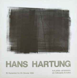 Hans Hartung - Original Lithographie. Plakat der Ausstellung 1966 in der Erker Galerie St. Gallen. Lithografie der Erker Presse.