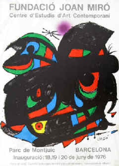 Affiche, cartel, poster Fundació Joan Miró 1976, original color lithograph, litografía