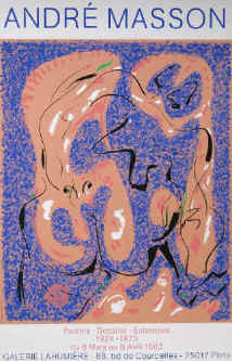 André Masson - Pastels, Dessins, Estampes 1924-1975. 1983 Galerie Lahumiere, Serigraphie l'Atelier Paris.