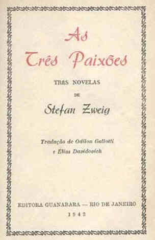 first edition of The Royal Game by Stefan Zweig in As três Paixões, Guanabara, Rio de Janeiro September 1942.