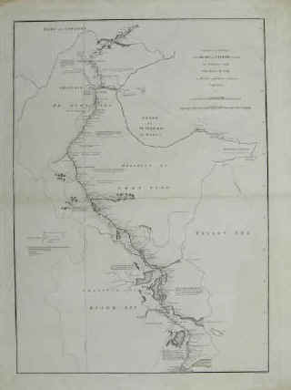 China 1796 - antique map of journey from Zhe-Hol in Tartary by land to Peking and from thence by water to Hang-Tchoo-Foo in China.