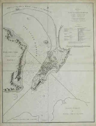 A Plan of the City and Harbour of Macao 1796 - antique map of Macao. Twee-Lien-Shan in China.