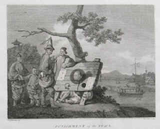 Chinese antique prints. William Alexander engraving. Punishment of the Tcha in China. London, Nicol, 1796.