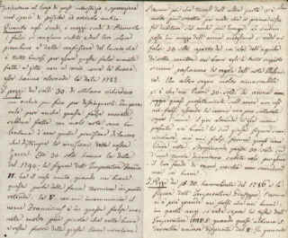 Original alte italienische Handschrift von 1801. Original old Italian handwriting from 1801. Autograph. Original Bericht über gefälschte Goldmünzen. Describtion about counterfeit gold coins. Describtion su false monete d'oro. Agoste 1801. Format 10,5 x 17,5 cm. Ein handschriftlicher Bericht über 4 Seiten mit spitzer Feder in kleiner, gut leserlicher Schrift geschrieben. Ein Experte beschreibt die Einzelheiten für das Erkennen falscher Goldmünzen in der Zeit, da sie aus Kupfer und Messing hergestellt wurden. Format: 10,5 x 17,5 cm. 4 pages in tiny handwriting, very good to read. The expert describes the procedure for identifying counterfeit gold coins at the time, which were produced in copper and brass. The Text in Italian beginns: "Le Monete che interessano oggi la generale attenzione sono gli vendi di Francia, scudi e mezzi sudi di Piemonte, e li pezzi dal 30, e dal 20 soldi di Milano. Li scudi di Francia falsi hanno la data del 1783. e si conoscono da io 1. che la moneta strofinata sopra de una tavola perde subito il colore bianco della argento, divenendo rossa. 2. sotto la figura di Luigi 16. arri uno scettro invece de un cannone come portano comunemente quelli del predetto anno 1873