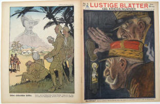 Afrika deutsche Kolonien, Karikaturen in Lustige Blätter vom 29. Januar 1917.