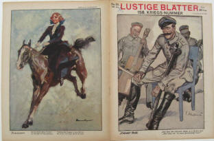 Satire Zeitschrift Lustige Blätter Heft 33 von 1917, Berlin, Eysler