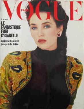 Vogue Paris Nr. 691, Novembre 1988. Le fantastique pari d'Isabelle / Camille Claudel jusqu'a la folie. En couverture Isabelle Adjani.  Paris, Les Editions Conde Nast, 1988.