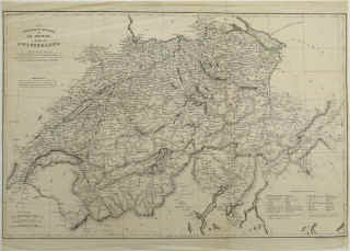 T. Starling: Carte physique et routiere de la Suisse / A map of Switzerland
