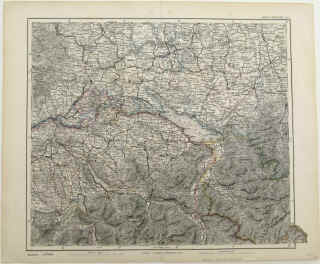 Johann Georg Mayr und Adolf Stieler: Mayr's Alpenkarte I. Nr. 2. Landkarte der Bodensee-Region mit Teilen der Schweiz, Österreich und Deutschland. Gotha, Justus Perthes, 1878