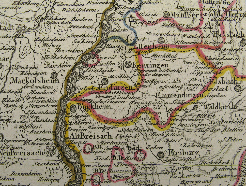 Freiburg im Breisgau -  Markolsheim (Marckolsheim), Neu Breisach (Neuf-Brisach) und Alt Breisach, Munzingen, Burkheim, Endingen, Kenzingen, Mahlberg