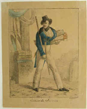  Eugene Schreiber Le Combat des Montagnes ou La Folie-Beaujon. Lithographie Calicot de Service. Paris 1817.
