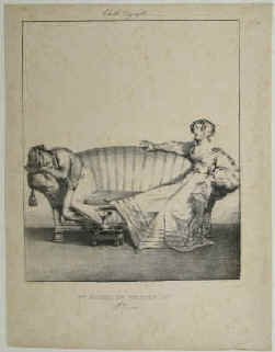 L'échelle conjugale -  lithographie de Godefroy Engelmann apresr Charles Emile Wattier, Paris 1824. 