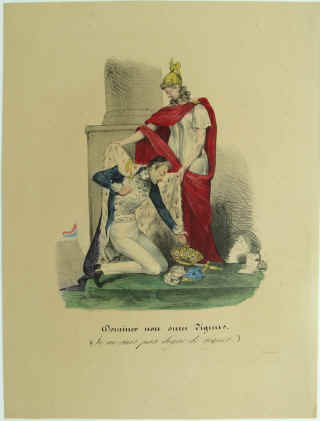 Satire on Charles Philippe de France, Charles X. Caricature 1830: Dominer non sum dignus. 