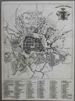 Plan von Leipzig, alter Stadtplan von 1844, Verlag J. J. Weber, Leipziger  Illustrirte Zeitung
