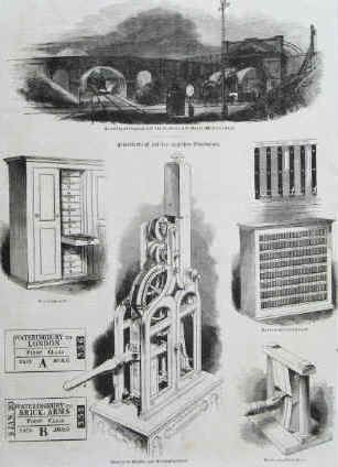 Thomas Edmondson railway ticket machine. Manchester-Leeds Railway Company. Wateringbury to London and to Brick. Arms 1846
