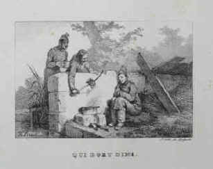 soldats - lithographie de Horace Vernet, Paris, Delpech 1821