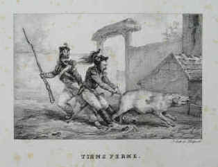 Soldats Napoleon Bonaparte, lithographie de Horace Vernet 1789-1863