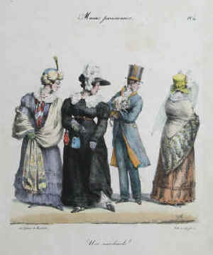 Edmé Jean Pigal, Lithographie Moeurs parisiennes, Paris, Gihaut et Martinet,1825.