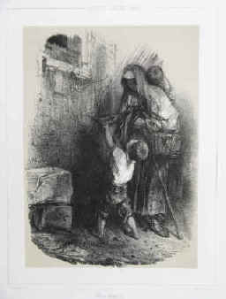 Mendiants - lithographie de Alexandre-Gabriel Decamps. Paris, Galerie Durand-Ruel 1859. 
