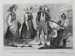 Demoraine, Louis-Pierre-René / Pardinel, Jean Charles - Costume du Canton de Zug et id. de Soleure et id d'Appenzell. Stahlstich von Pardinel nach Louis-Pierre-René Demoraine. 1859