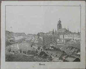 Stadtansicht. Ansicht von Bern. (Gesamtansicht der Stadt Bern). Original-Holzstich. um 1837