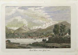Mont-Blanc vu de Genève, gravure 1850