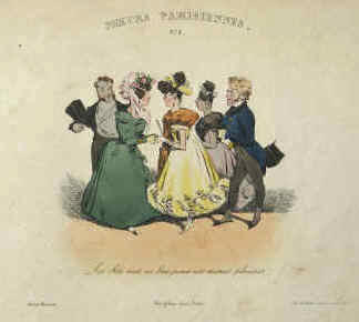 Henri Monnier 1799 - 1877 lithographie Moeurs Parisiennes No. 1, Paris, Gihaut, 1827.