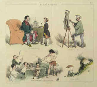 Henry Monnier 1799 - 1877 - lithographie Recrèations, Aubert, Paris 1839 