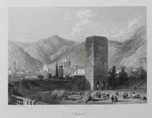 Como am Comer See. Italien, Italy, Italia, Lago di Como. Marmier, Xavier / Rouargue frères - Côme (Ansicht von Como) Original-Stahlstich von Rouargue frères aus Voyage en Suisse. Paris, Morizot, 1862