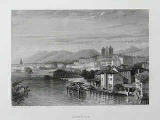 Stahlstich Ansicht von Genf, Genève Xavier Marmier, Rouargue frères aus Voyage en Suisse. Paris, Morizot, 1862