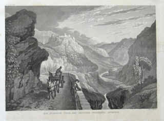 Schweizer Kanton Wallis, der Große Sankt Bernhard - Colle del Gran San Bernardo - Col du Grand Saint-Bernard 1850.