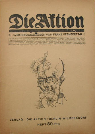 Franz Pfemfert: Die Aktion 9. Jahrgang Berlin Wilmersdorf 1919.