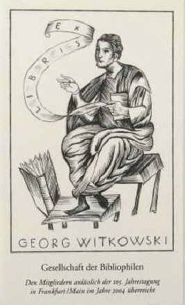 Georg Witkowski Bucheignerzeichen Exlibirs