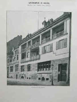 Prof. Emanuel von Seidl - Wohnhaus in Mainz. Fassade an der Strasse. - Münchener Architekt Prof. Emanuel Seidl 1856 - 1919, Villenarchitekt in München. Alte Fotografie der Fassade an der Straße in Mainz