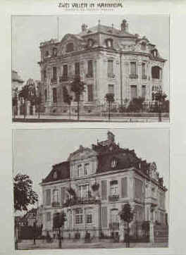 Rudolf Tillessen (1857 - 1926) - Zwei Villen in Mannheim - Architekt Rud. (Rudolf Rudolph) Tillessen in Mannheim.
