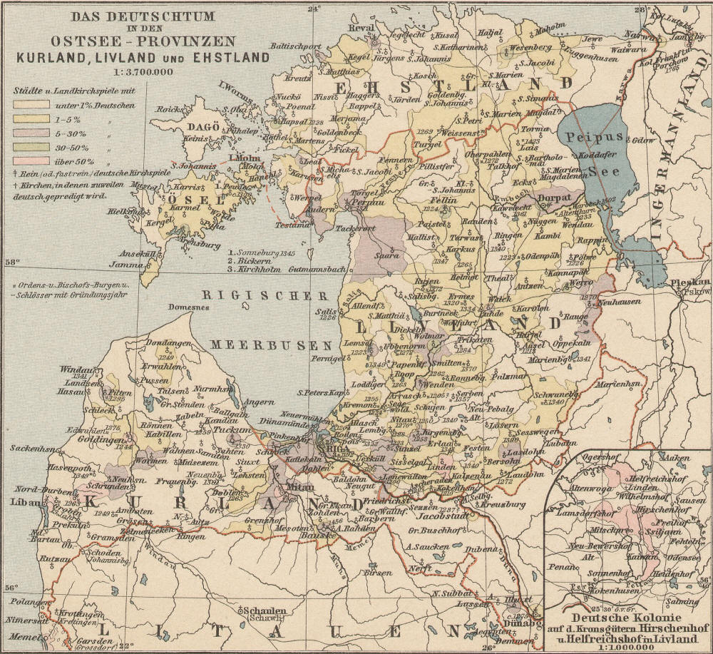 Das Deutschtum in den Ostsee-Privinzen Kurland, Livland und Ehstland (Estland, estnisch, Eesti)