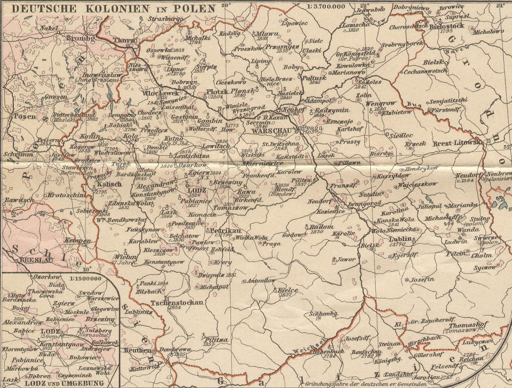 Deutsche Kolonien in Polen / Lodz und Umgebung