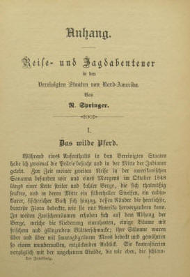 R. Springer: Reise- und Jagdabenteuer in den Vereinigten Staaten von Nord-Amerika.