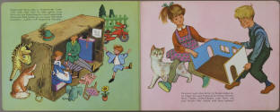 Kinderbuch Illustrationen von Gisela Voh, Text von Jakob Lorey. Drei ziehen um.