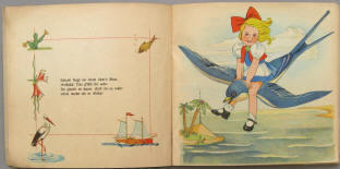Bilderbuch Juttas Reise um die Welt mit farbigen Bildern von 1947.