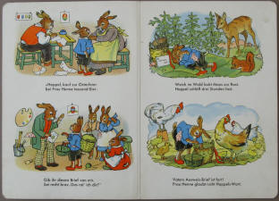 Ostern Bilderbuch vom Osterhäschen Hoppel von Lia Doering illustriert.