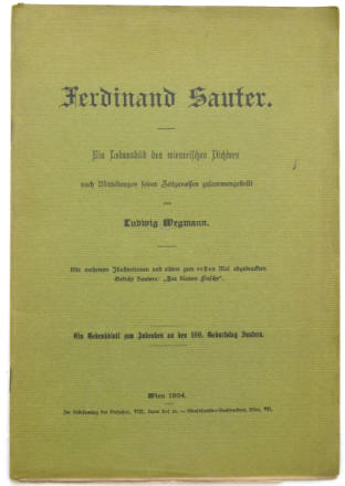 Ludwig Wegmann: Ferdinand Sauter, Wien 1904.